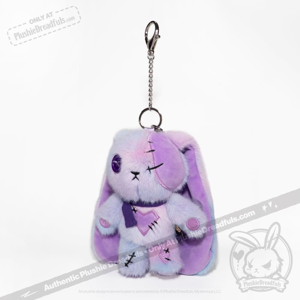 Purple Ice Love Rabbit Plush Keychain Accessory