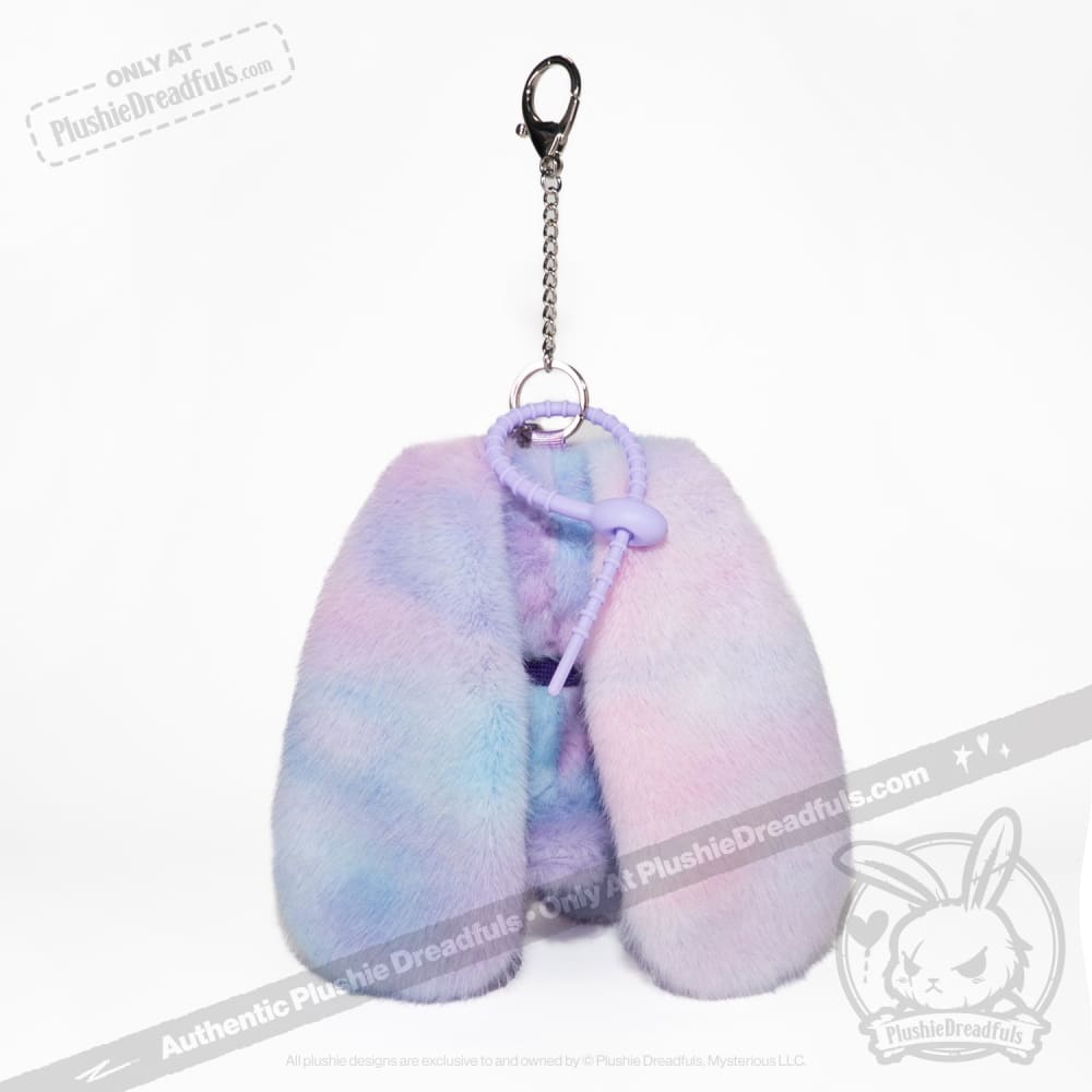 Purple Ice Love Rabbit Plush Keychain Accessory