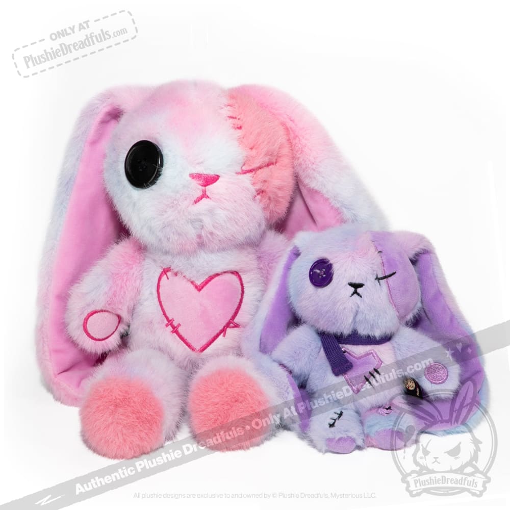 Purple Ice Love Rabbit Plush Keychain Accessory
