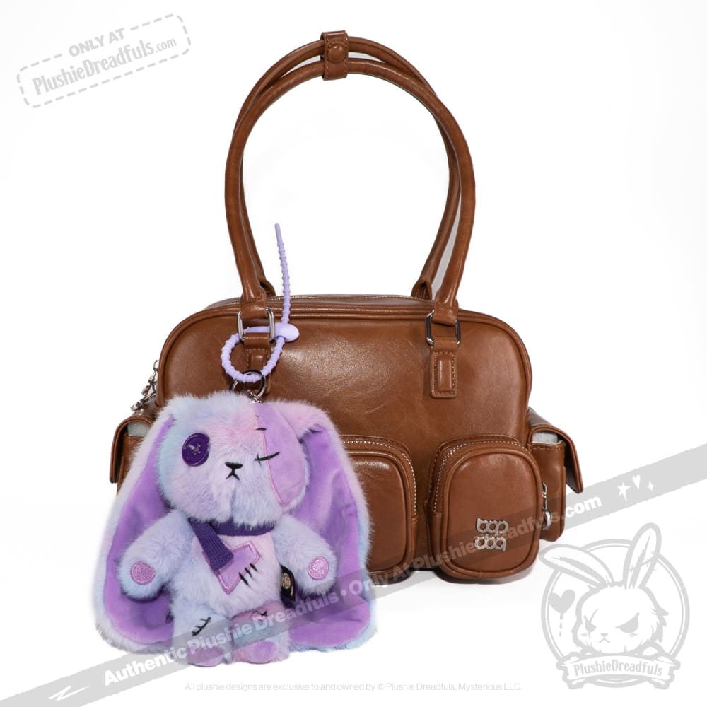 Purple Ice Love Rabbit Plush Keychain Accessory