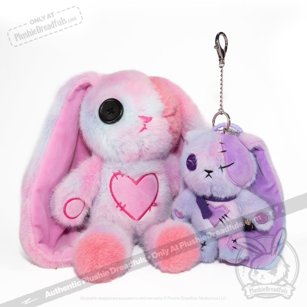 Purple Ice Love Rabbit Plush Keychain Accessory