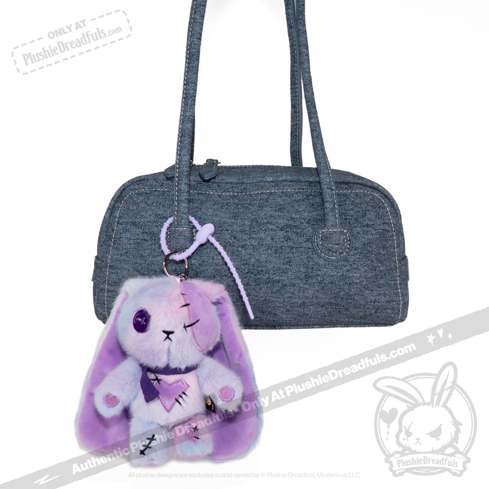 Purple Ice Love Rabbit Plush Keychain Accessory