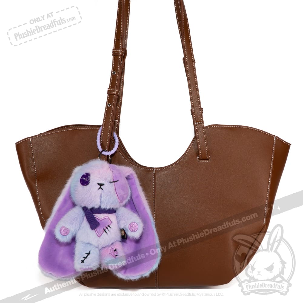 Purple Ice Love Rabbit Plush Keychain Accessory