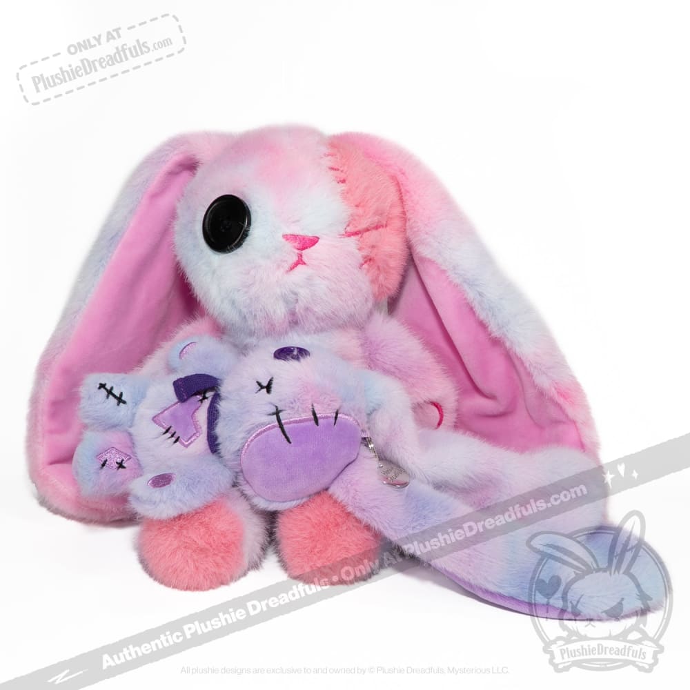 Purple Ice Love Rabbit Plush Keychain Accessory