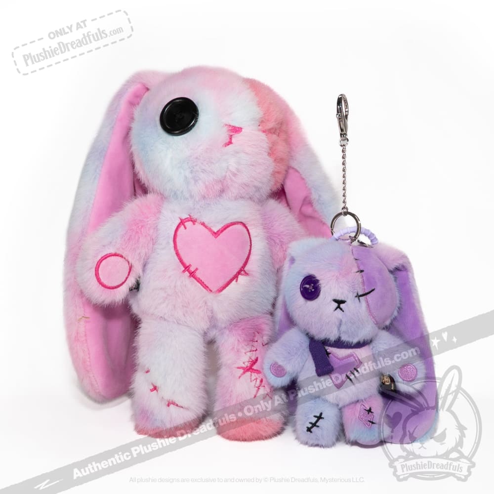 Purple Ice Love Rabbit Plush Keychain Accessory