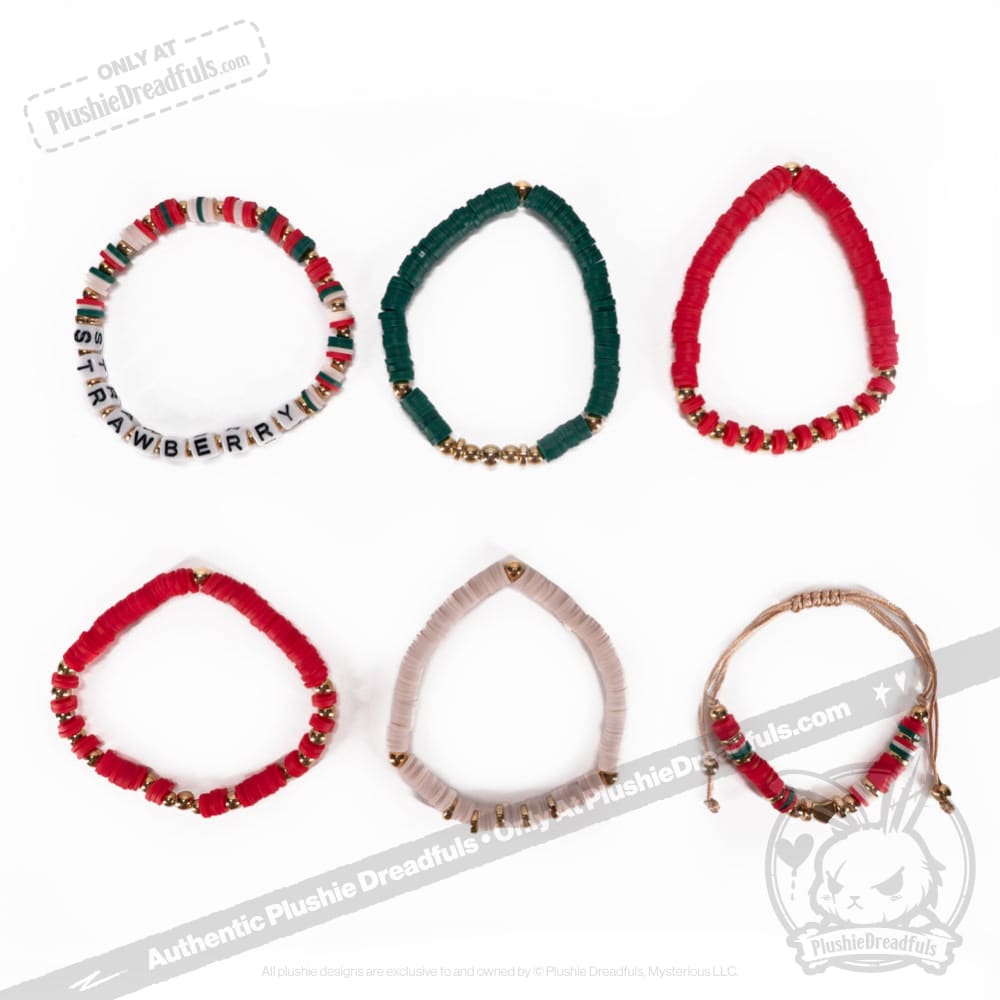 Strawberry Rabbit Stacking Friendship Bracelet Set