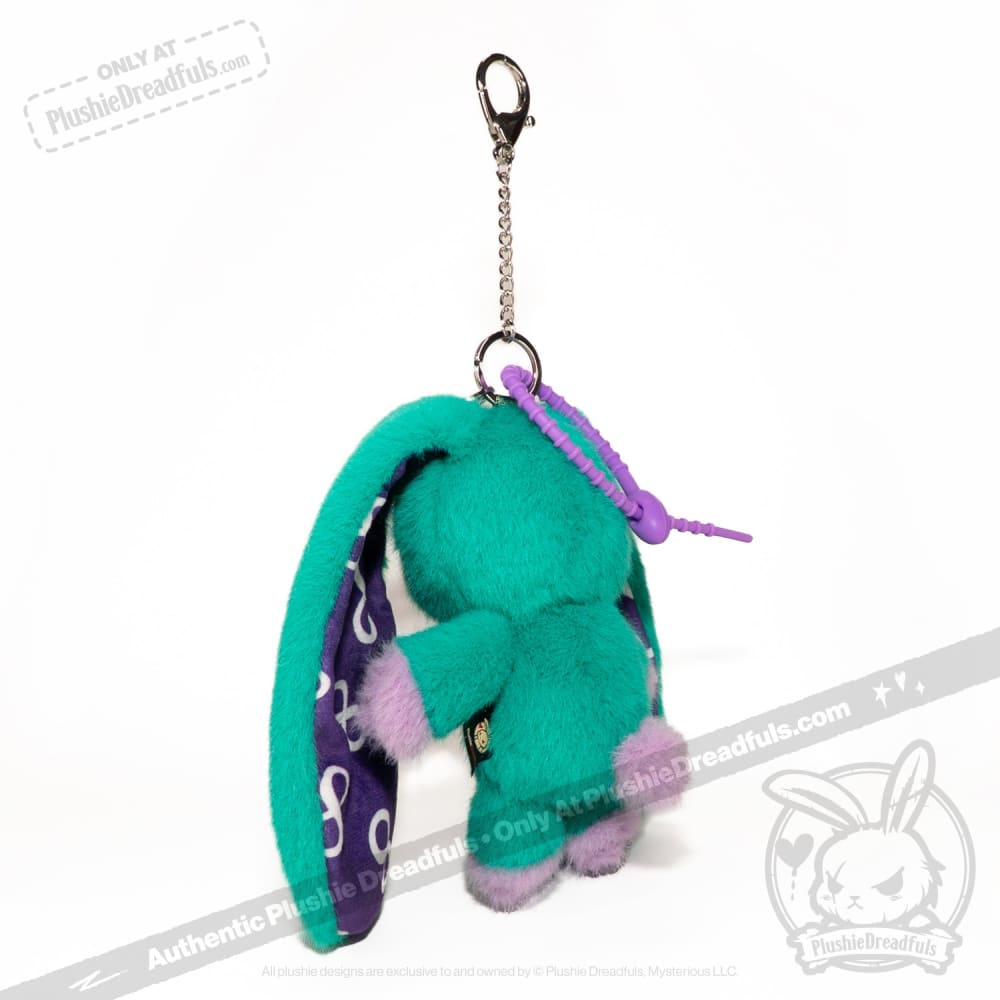 Teal Autism Rabbit Plush Keychain Accessory