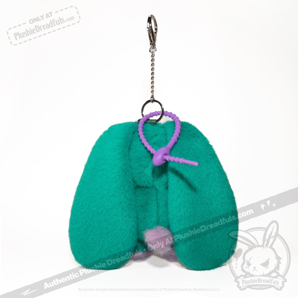 Teal Autism Rabbit Plush Keychain Accessory