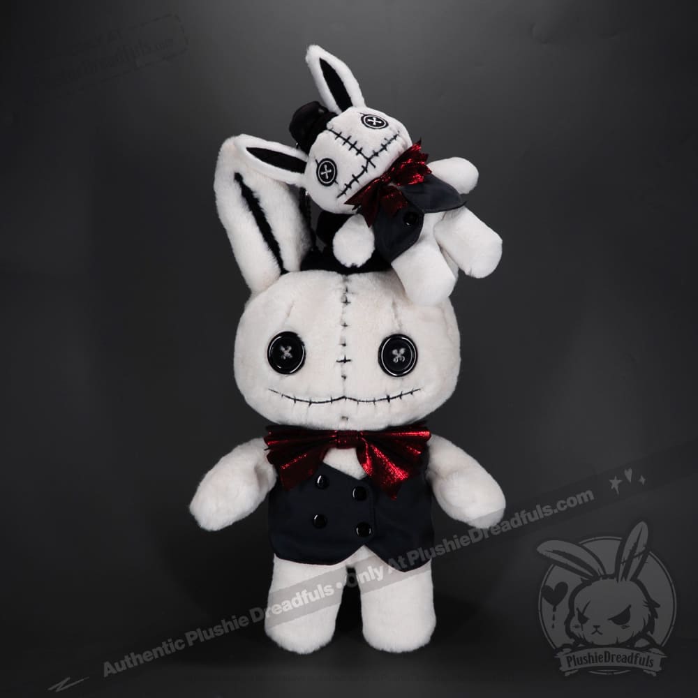 Victorian McGee's White Rabbit Plush Keychain Accessory