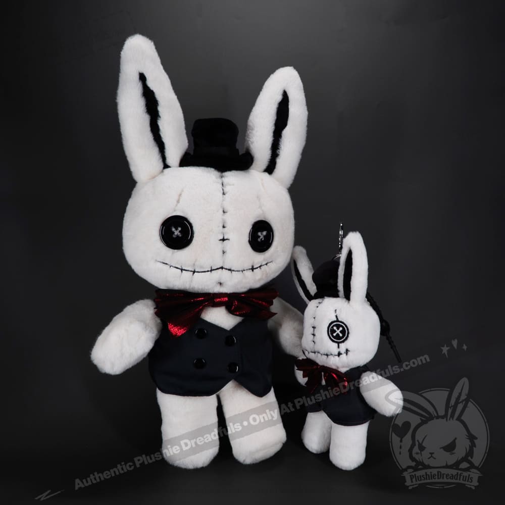 Victorian McGee's White Rabbit Plush Keychain Accessory