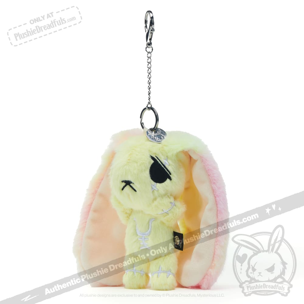 Yellow Anxiety Rabbit Plush Keychain Accessory
