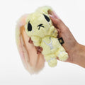 Yellow Anxiety Rabbit Plush Keychain Accessory