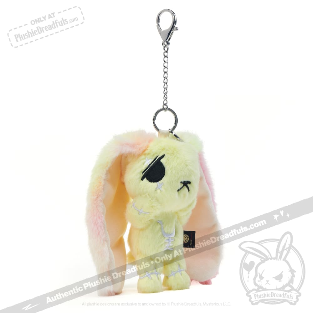 Yellow Anxiety Rabbit Plush Keychain Accessory