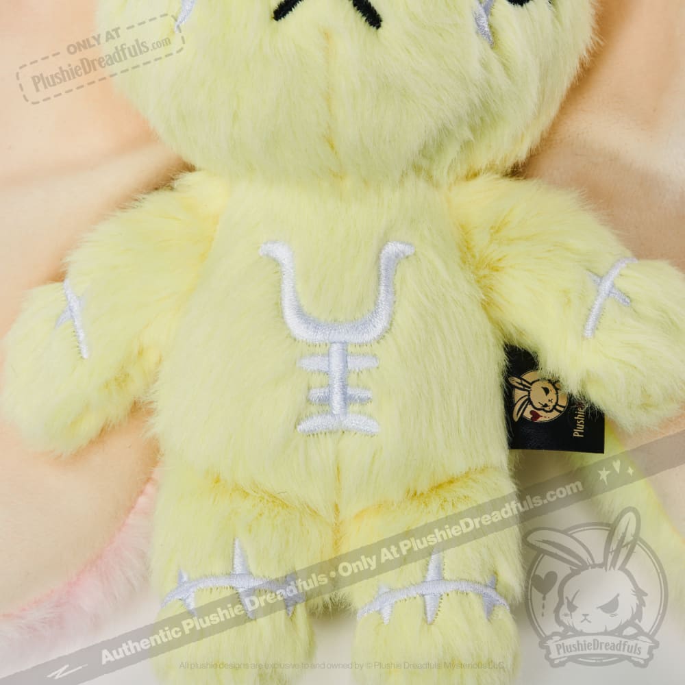 Yellow Anxiety Rabbit Plush Keychain Accessory