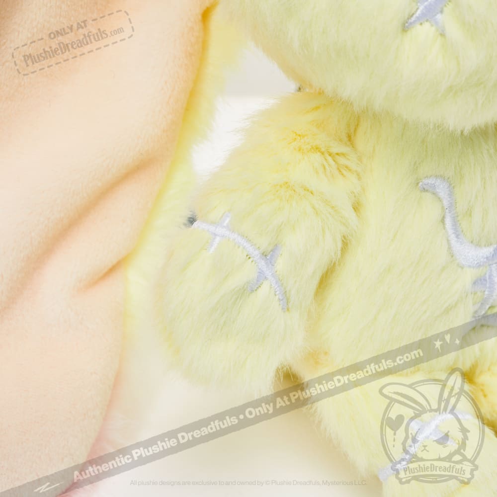 Yellow Anxiety Rabbit Plush Keychain Accessory