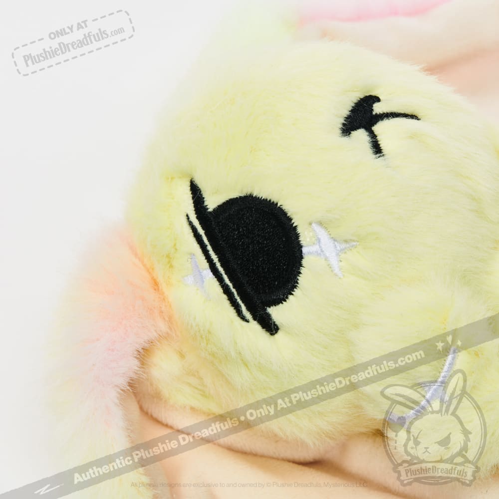 Yellow Anxiety Rabbit Plush Keychain Accessory