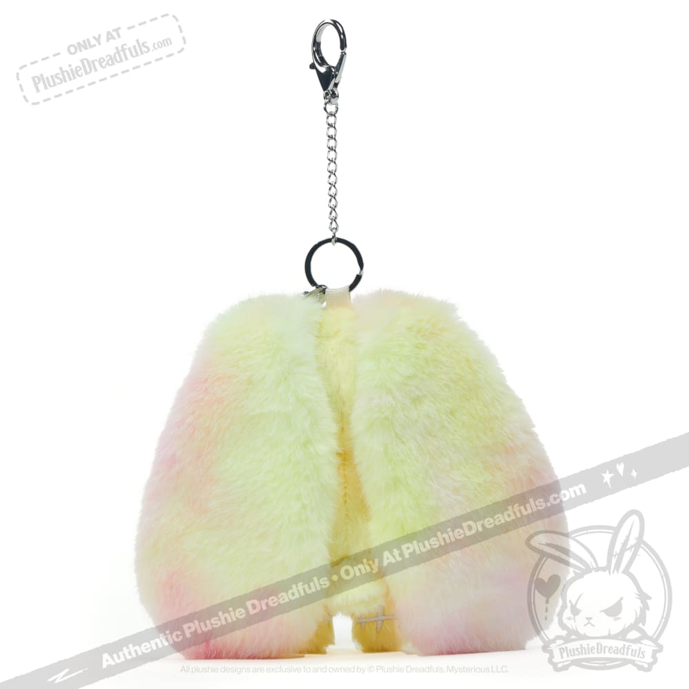 Yellow Anxiety Rabbit Plush Keychain Accessory